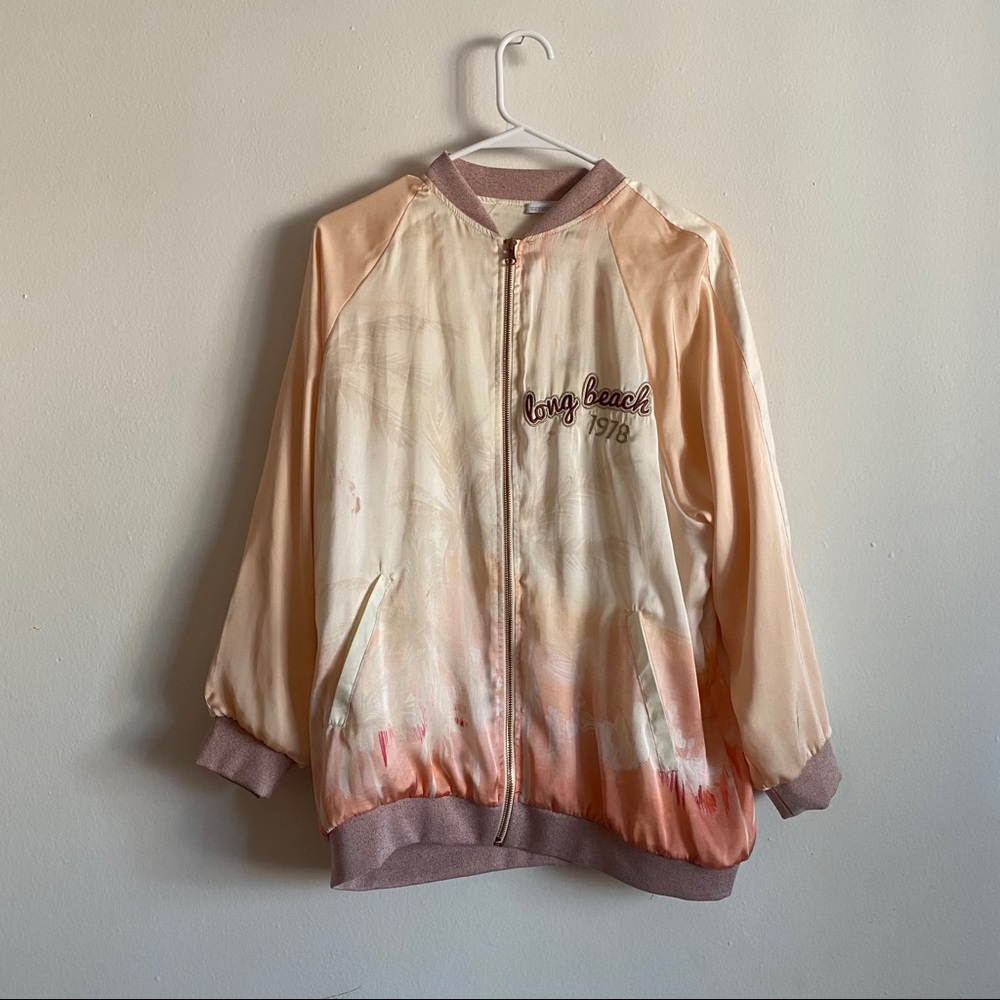 Zara pink satin bomber